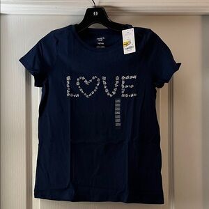 Carter's Navy Tee with Floral Love Design